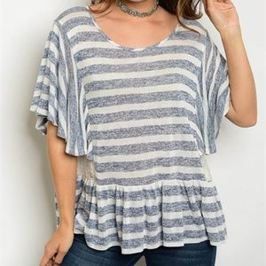 Peplum flutter sleeve Sweater